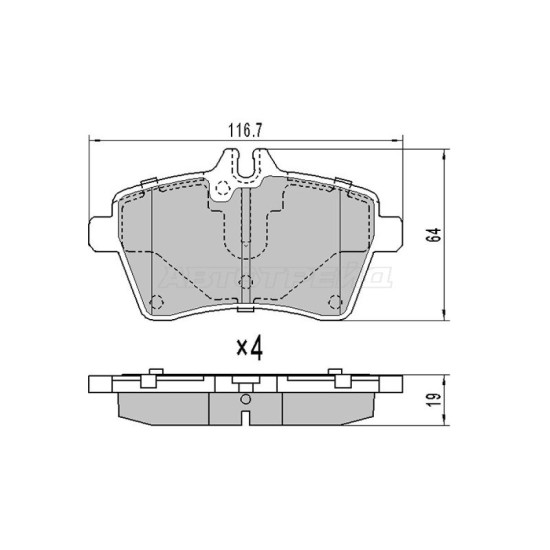 Колодки тормозные перед MERCEDES A-CLASS W169 04-/B-CLASS W245 05- SAT