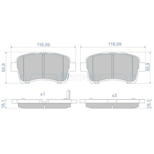 Колодки тормозные перед SUZUKI AERIO/LIANA 01-08 SAT