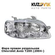 Фара правая раздельная Chevrolet Aveo T200 (2004-) KUZOVIK