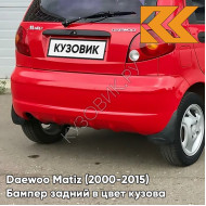 Бампер задний в цвет кузова Daewoo Matiz (2000-2015) 76L - CARMINE - Красный
